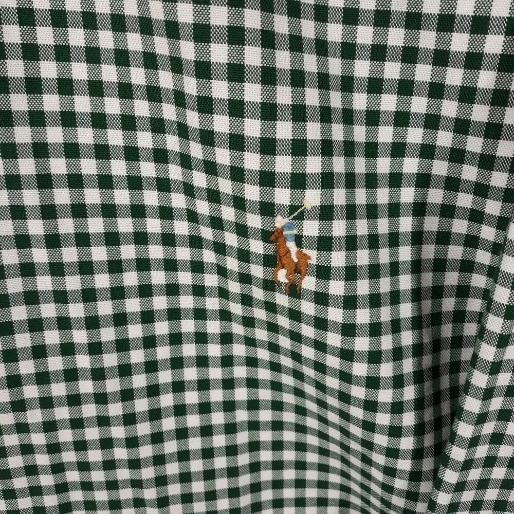 Polo Ralph Lauren Shirt Mens 3XL Tall Classic Fit Pony Green Gingham Plaid